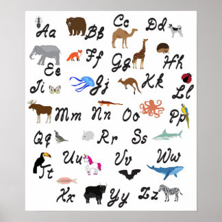 Animal Alphabet Poster. Poster
