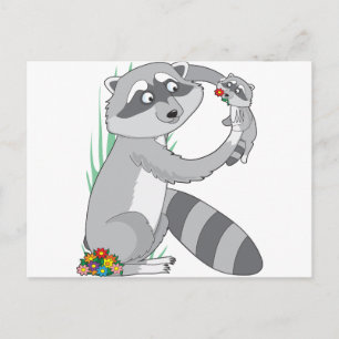 Animal Alphabet Raccoon Postkarte