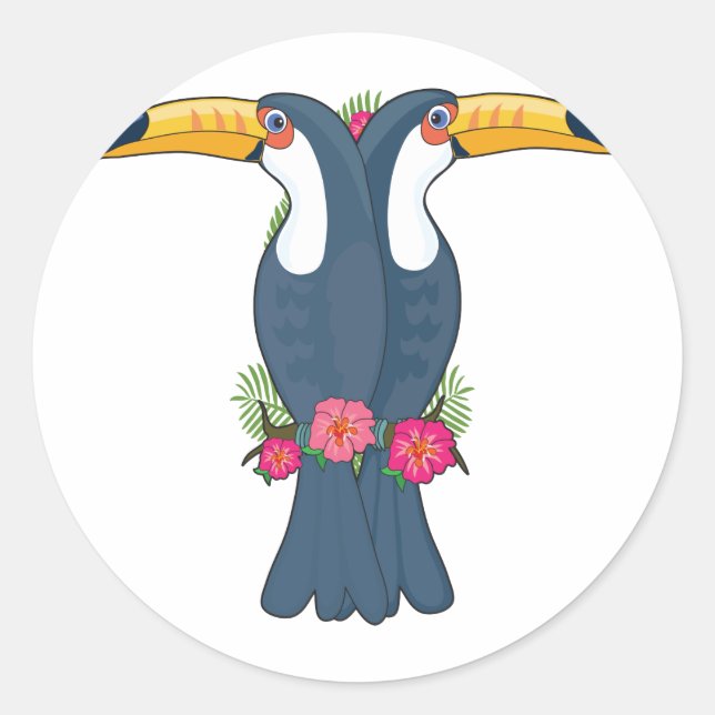 Animal Alphabet Toucan Runder Aufkleber (Vorderseite)