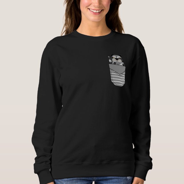 Animal Angry Raccoon In Pocket Sweatshirt (Vorderseite)