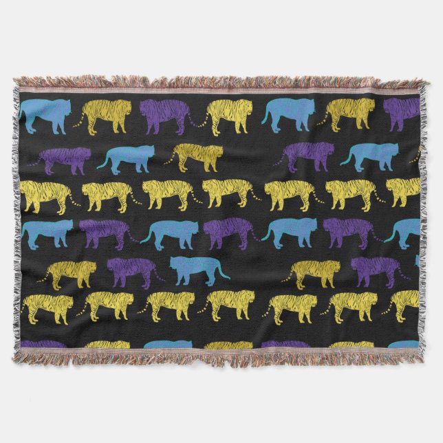 Animal Art Tigers Throw Blanket Decke (Vorderseite)