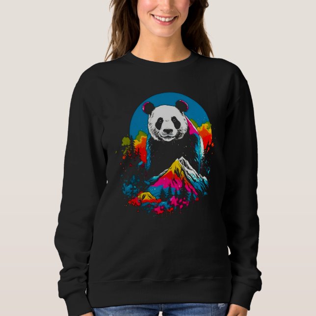 Animal Artist Panda Pop Design Sweatshirt (Vorderseite)