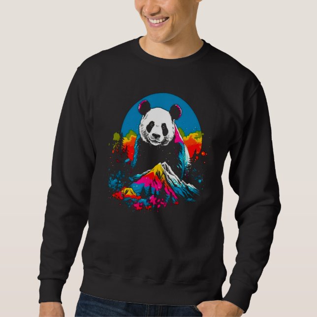Animal Artist Panda Pop Design Sweatshirt (Vorderseite)