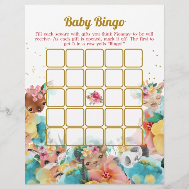 Animal Baby Bingo und Name Race Baby Shooting Game Flyer (Vorne)