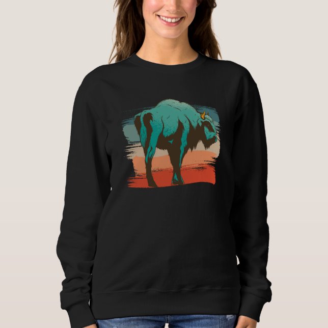 Animal Bison Illustration Sweatshirt (Vorderseite)