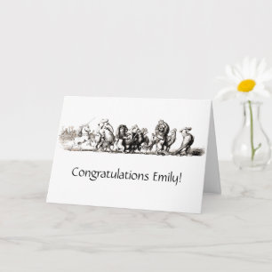 Animal Cartoon Unicorn Elephant Lion Zoo Karte