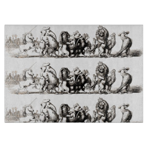 Animal Cartoon Unicorn Elephant Lion Zoo Schneidebrett