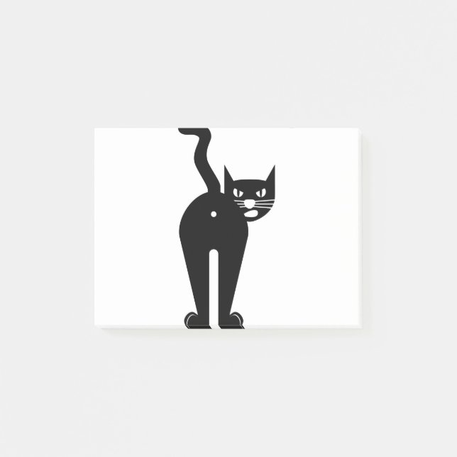 Animal Cat Mammal Silhouette Post-it Klebezettel (Vorderseite)