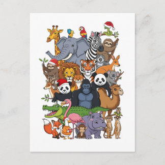 Animal Christmas Postkarte