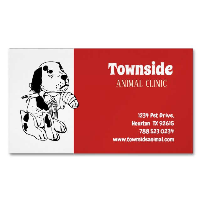 Animal Clinic Business Card Magnet (Vorderseite)