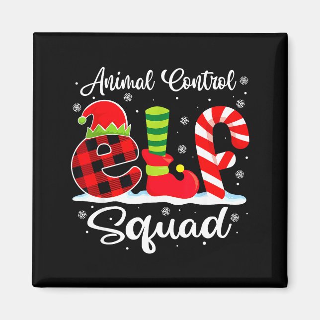 Animal Control Elf Squad Christmas Officer Matchin Magnet (Vorne)