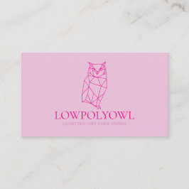 Animal Design for Professionals Pink Lowpoly Owl Visitenkarte