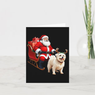 Animal Dog Lover Santa Sleigh Maltese Rentier Chr Karte