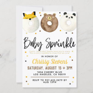 Animal Donut Baby Sprinkle Dusche Einladung