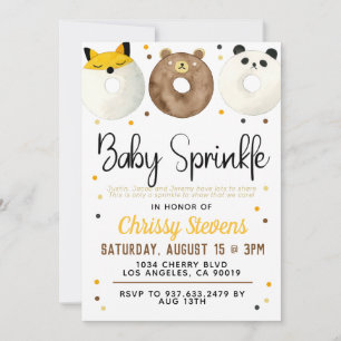 Animal Donut Baby Sprinkle Dusche Einladung