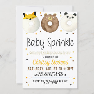 Animal Donut Baby Sprinkle Dusche Einladung