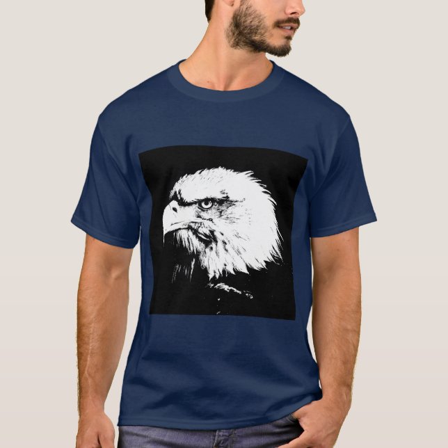 Animal Eagle Gesicht Männer Vorlage modern T-Shirt (Vorderseite)