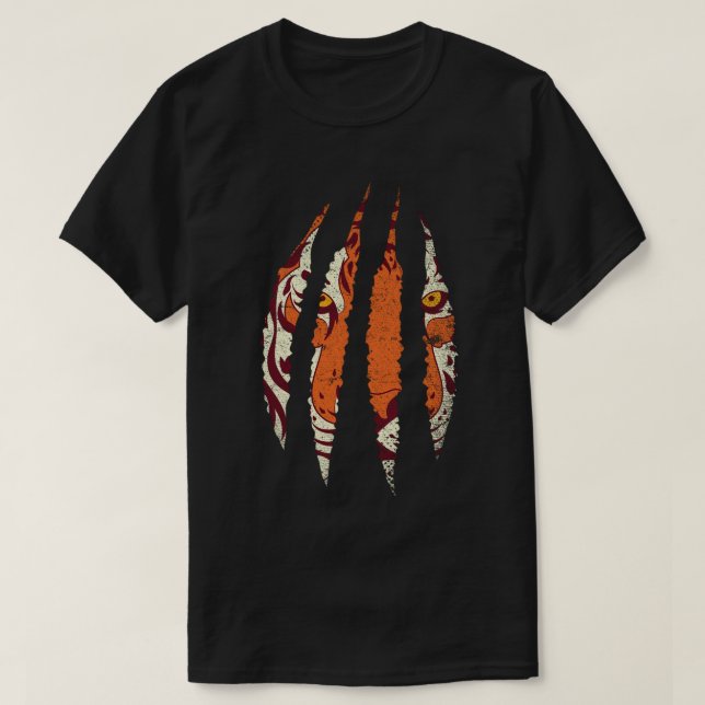 Animal Eyes Tiger Claws Asian Predator Cat Wildlif T-Shirt (Design vorne)