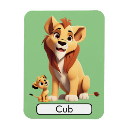 Animal Flashcard Lion/Cub, Kinder, Tiere, Lernen Magnet