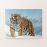 Animal Foto Trendy Tiger Snow Mountains Puzzle<br><div class="desc">Animal Foto Trendy Tiger Snow Mountains Jigsaw Puzzle.</div>