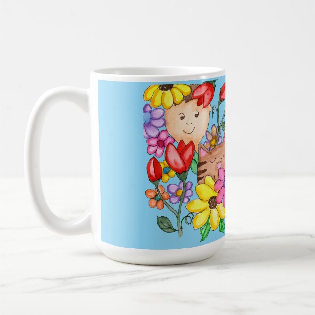 Animal Friends Among the Flowers Kaffeetasse (Links)