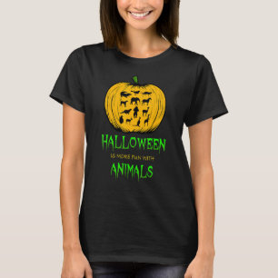 Animal Halloween Pumpkin Kürbislaterne Zoo Veteri T-Shirt