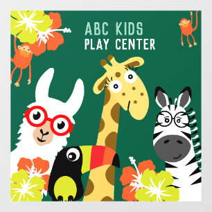 Animal Jungle Safari Play Center Fensteraufkleber