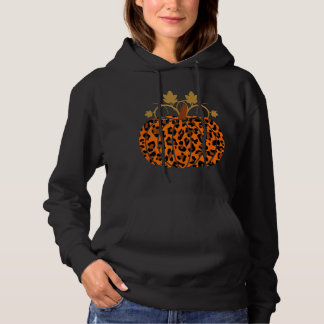 Animal Leopard Print Pumpkin Halloween Herbst Herb Hoodie