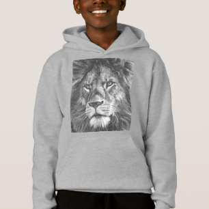 Animal Lion Front Print Kids Boys Modern Hoodie