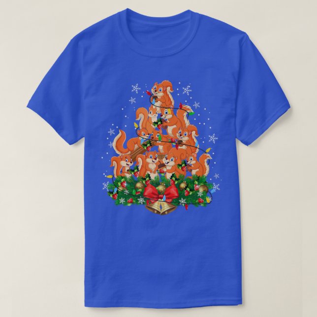 Animal Lover Chipmunk Eichhörnchen Weihnachtsbaum  T-Shirt (Design vorne)