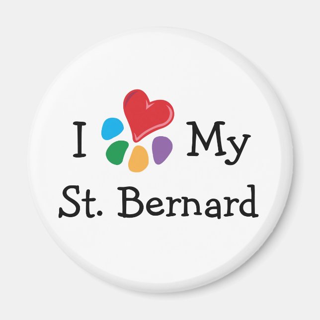 Animal Lover_I Heart My St. Bernard Magnet (Vorne)