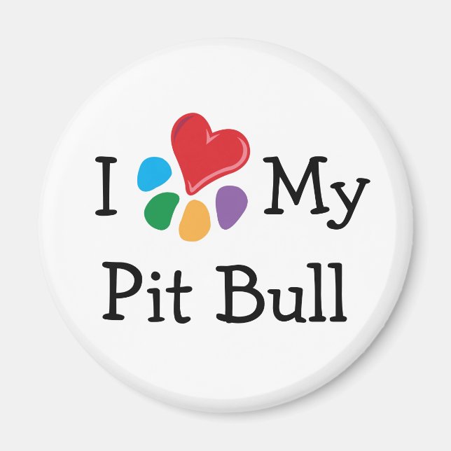 Animal Lover_I Herbst mein Pit Bull Magnet (Vorne)