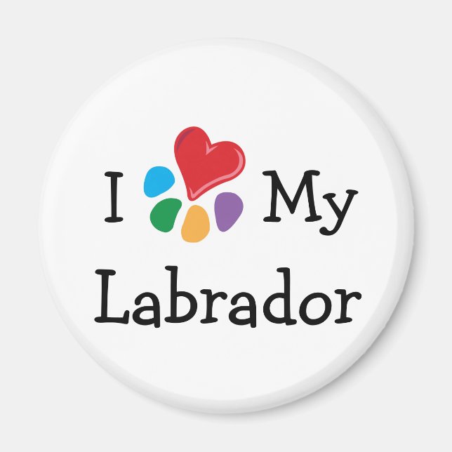 Animal Lover_I Herz Labradors Magnet (Vorne)