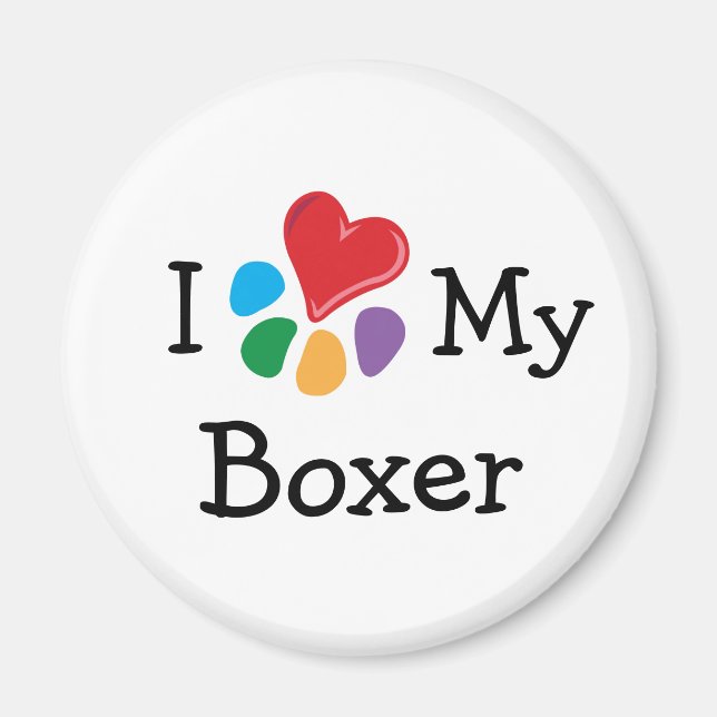 Animal Lover_I Herz Mein Boxer Magnet (Vorne)