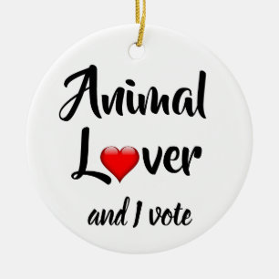 Animal Lover und ich stimmen ab Keramik Ornament
