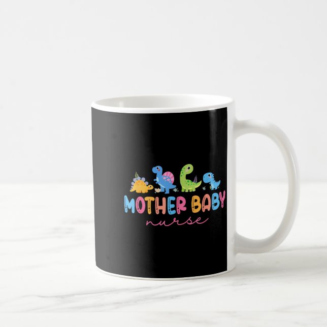 Animal Mother Baby Nurse Dinosaur Stpartum Rn Ob N Kaffeetasse (Rechts)