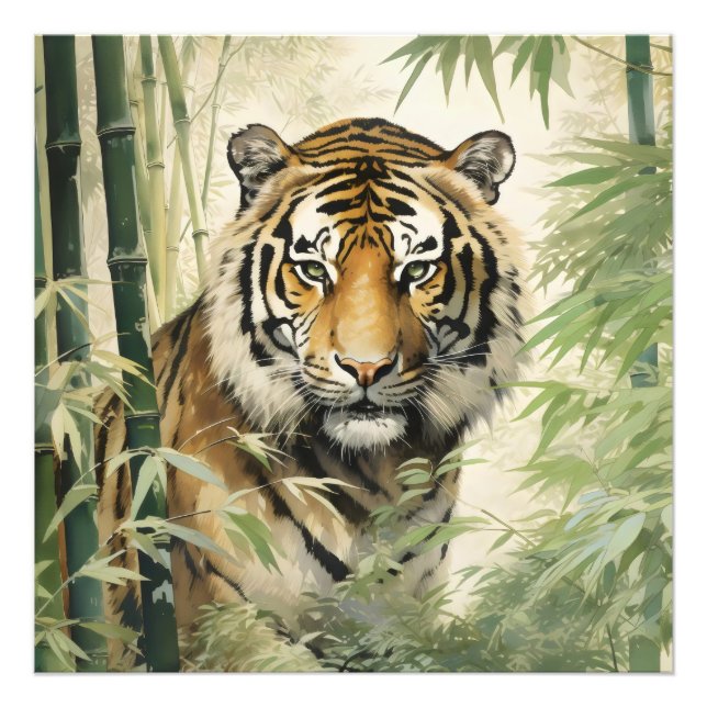 Animal Nature Tiger Bamboo Fotodruck (Vorne)