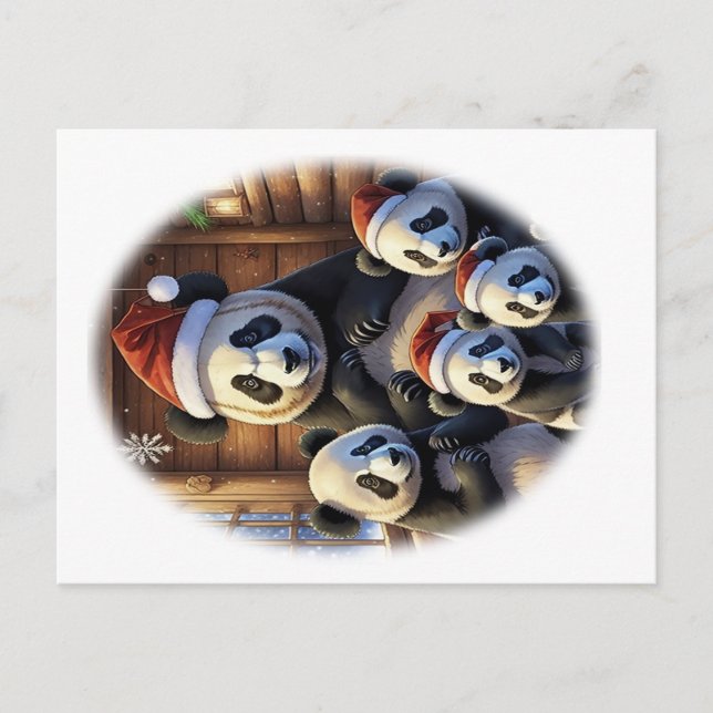 Animal PANDA Christmas Postkarte (Vorderseite)