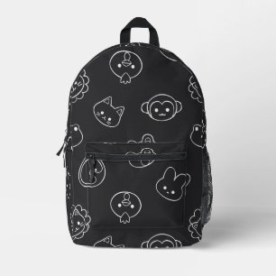 Animal Parade Black Backpack Bedruckter Rucksack