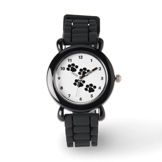 Animal Paw Prints Armbanduhr (Vorderseite)