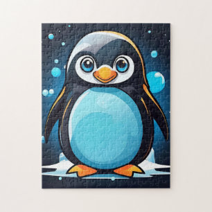 Animal Penguin Blue Niedlich Puzzle