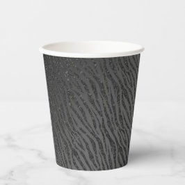 Animal Print Black Glitzer Glam Pappbecher