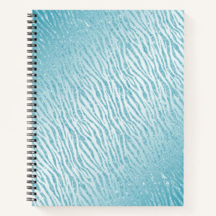 Animal Print Blue Glitzer Glam Notizbuch