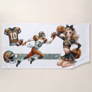 Animal Print Football Chefdirigent T - Shirt Strandtuch