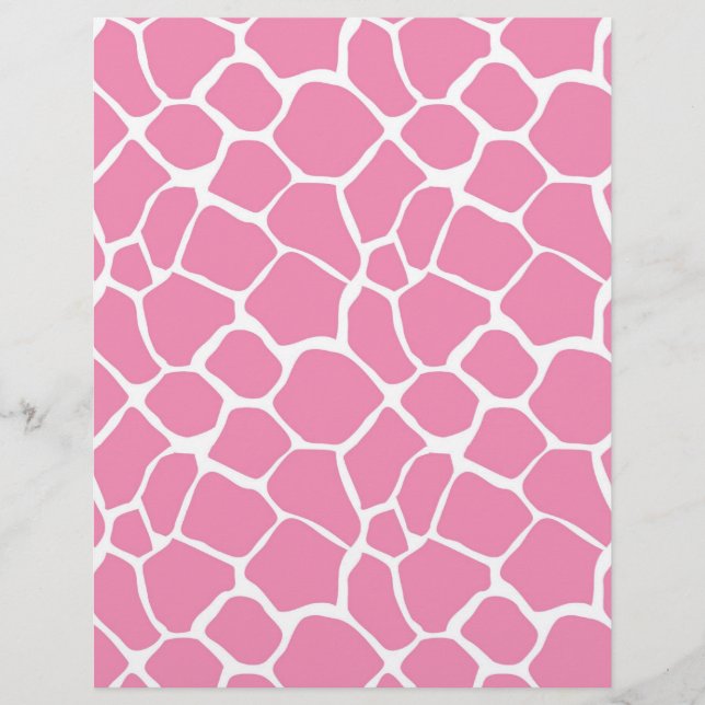 Animal Print Giraffe Print Scrapbook Papier Pink (Vorderseite)