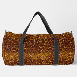 Animal Print Gold Glitzer Look Duffle Bag