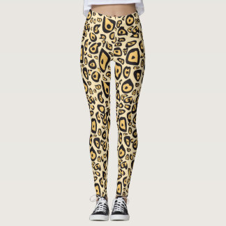 Animal Print Jaguar Light Yellow und Orange Leggings