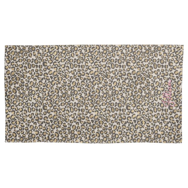 Animal Print Leopard NAME Nuetral Chic Trendy Kissenbezug (Vorderseite)