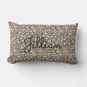 Animal Print Leopard Neutrals NAME Chic Trendy Lendenkissen