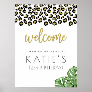 Animal Print Let's Get Wild Welcome Sign Poster